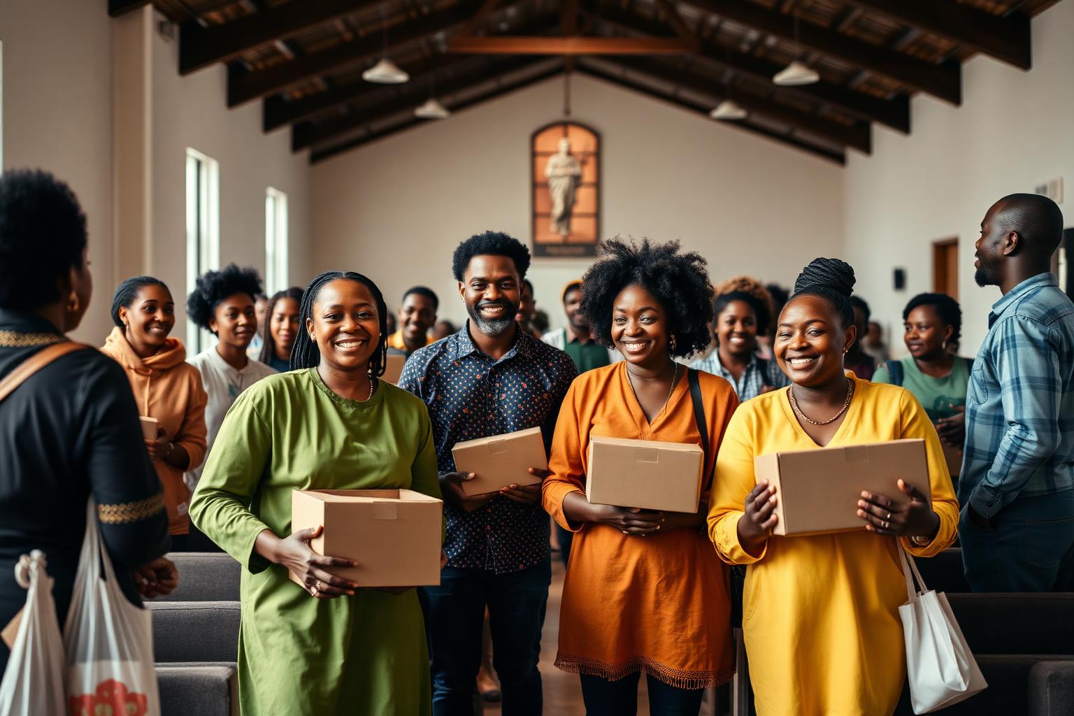 Ministry volunteers serving together in the church community