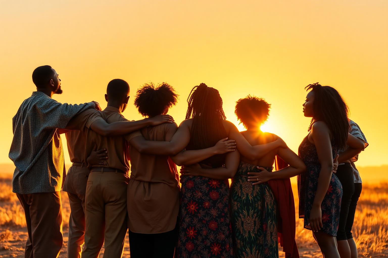 A diverse community standing together in unity and purpose